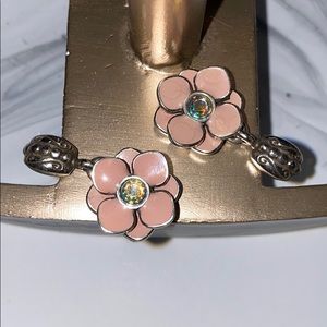 Brighton jewelry pink flower earrings Swarovski